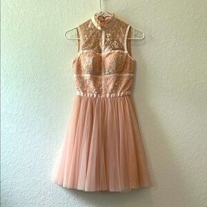 Sherri Hill 50636 in Blush Sequin Lace Dress